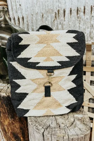 Black, Cream & Tan Aztec Backpack