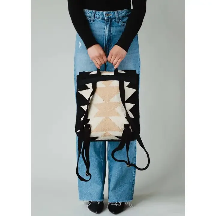 Black, Cream & Tan Aztec Backpack