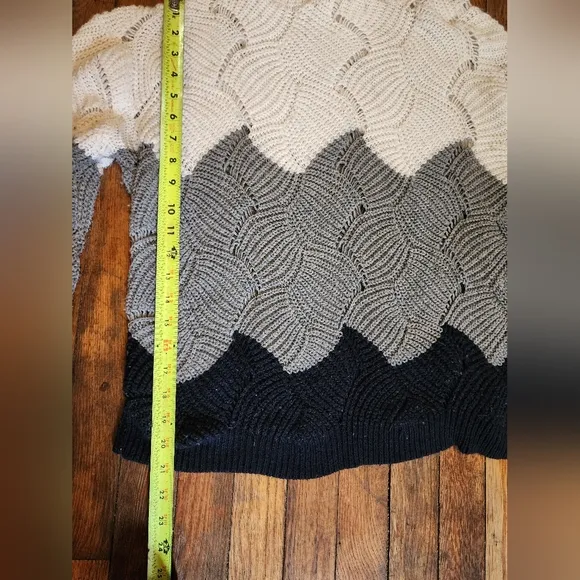 Black, Gray, and Cream Knit Sweater