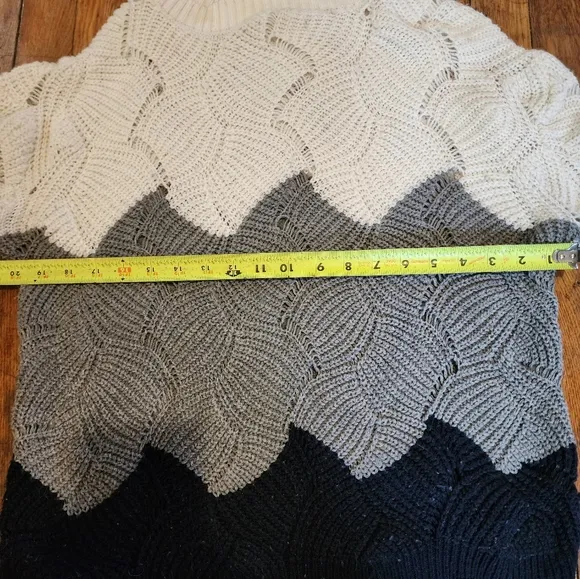 Black, Gray, and Cream Knit Sweater