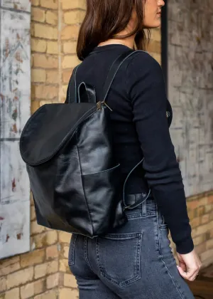 Black Leather Backpack