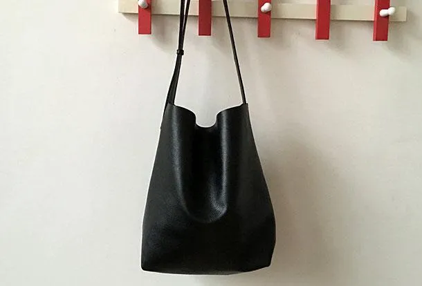 Black Stylish Cute Leather Tote Bag Shoulder Bag Crossbody Tote For Women