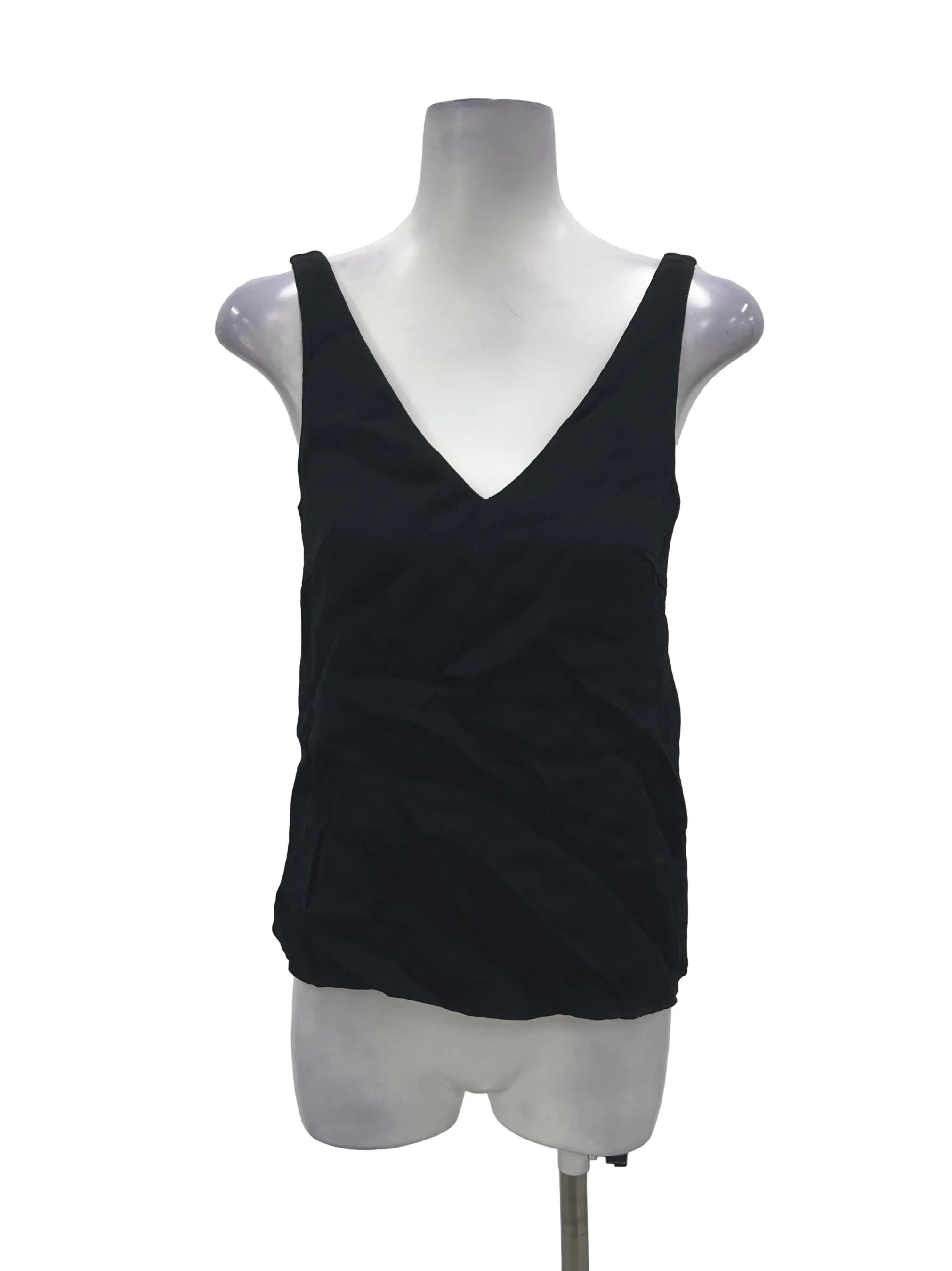Black V-Neck Sleeveless Top OSN