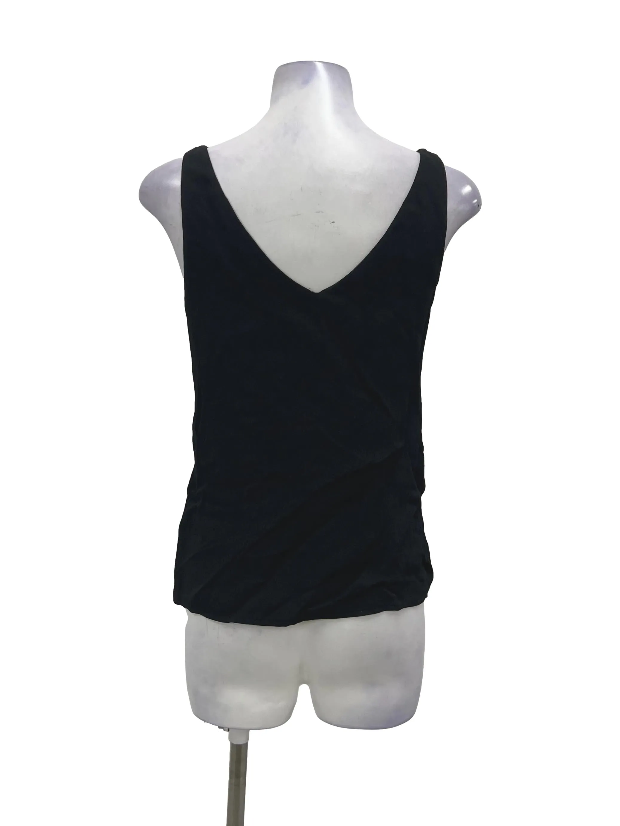 Black V-Neck Sleeveless Top OSN