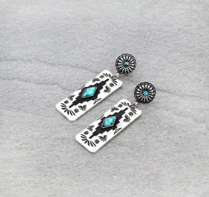 Blitz Aztec Dark Background Earrings