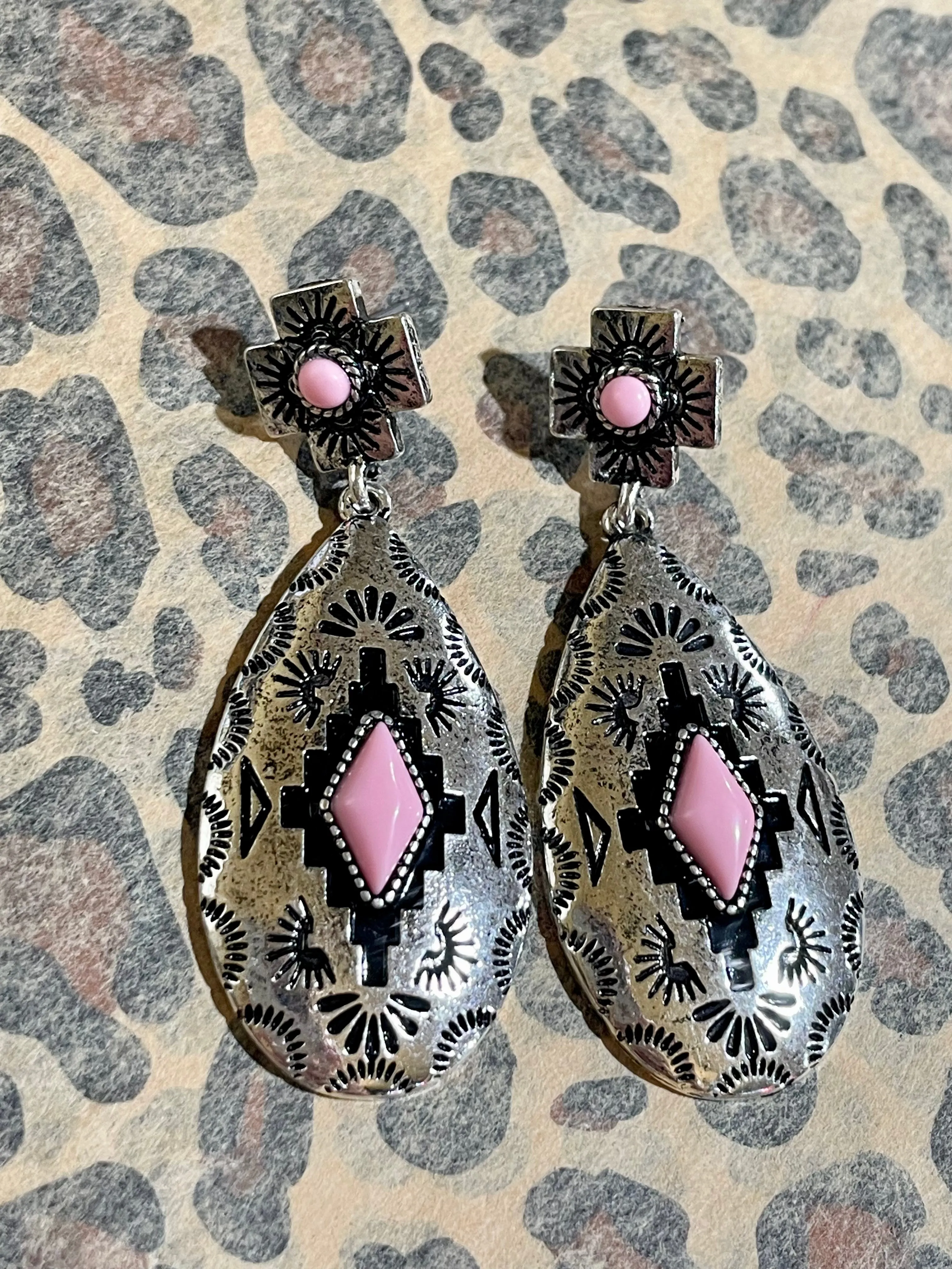 Blitz Aztec Dark Background Earrings