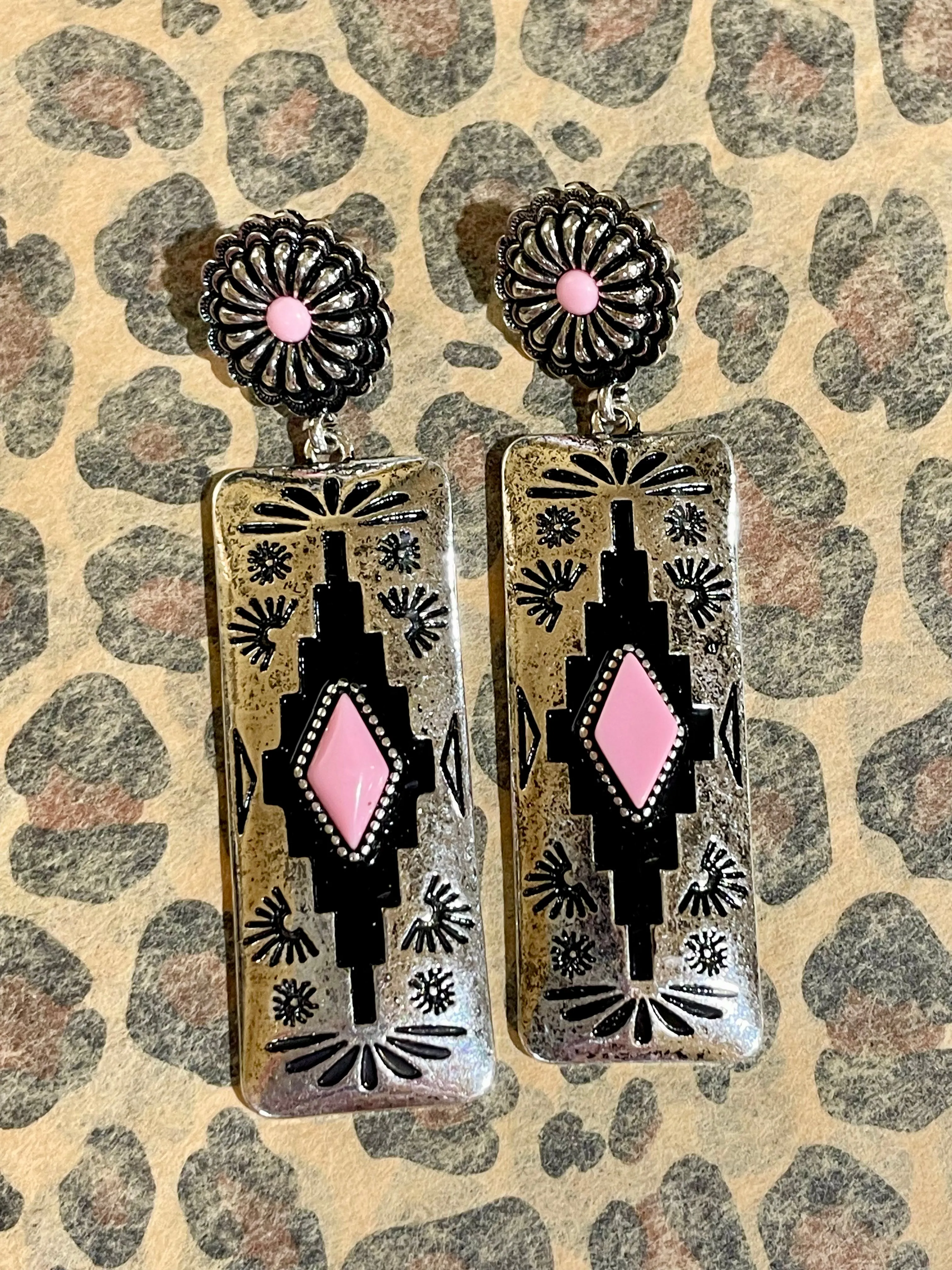 Blitz Aztec Dark Background Earrings