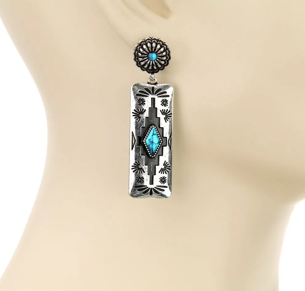 Blitz Aztec Dark Background Earrings