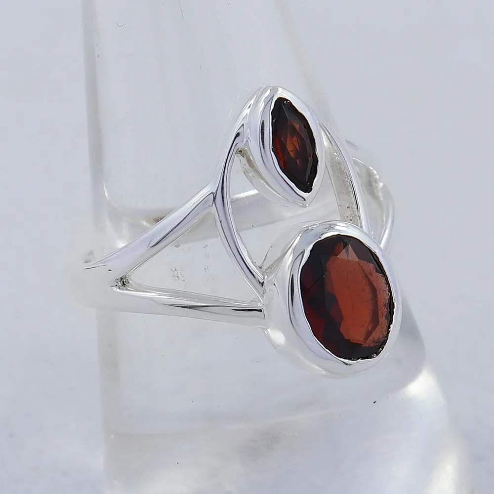 Blue Topaz Cut Gemstone Designer Silver Ring