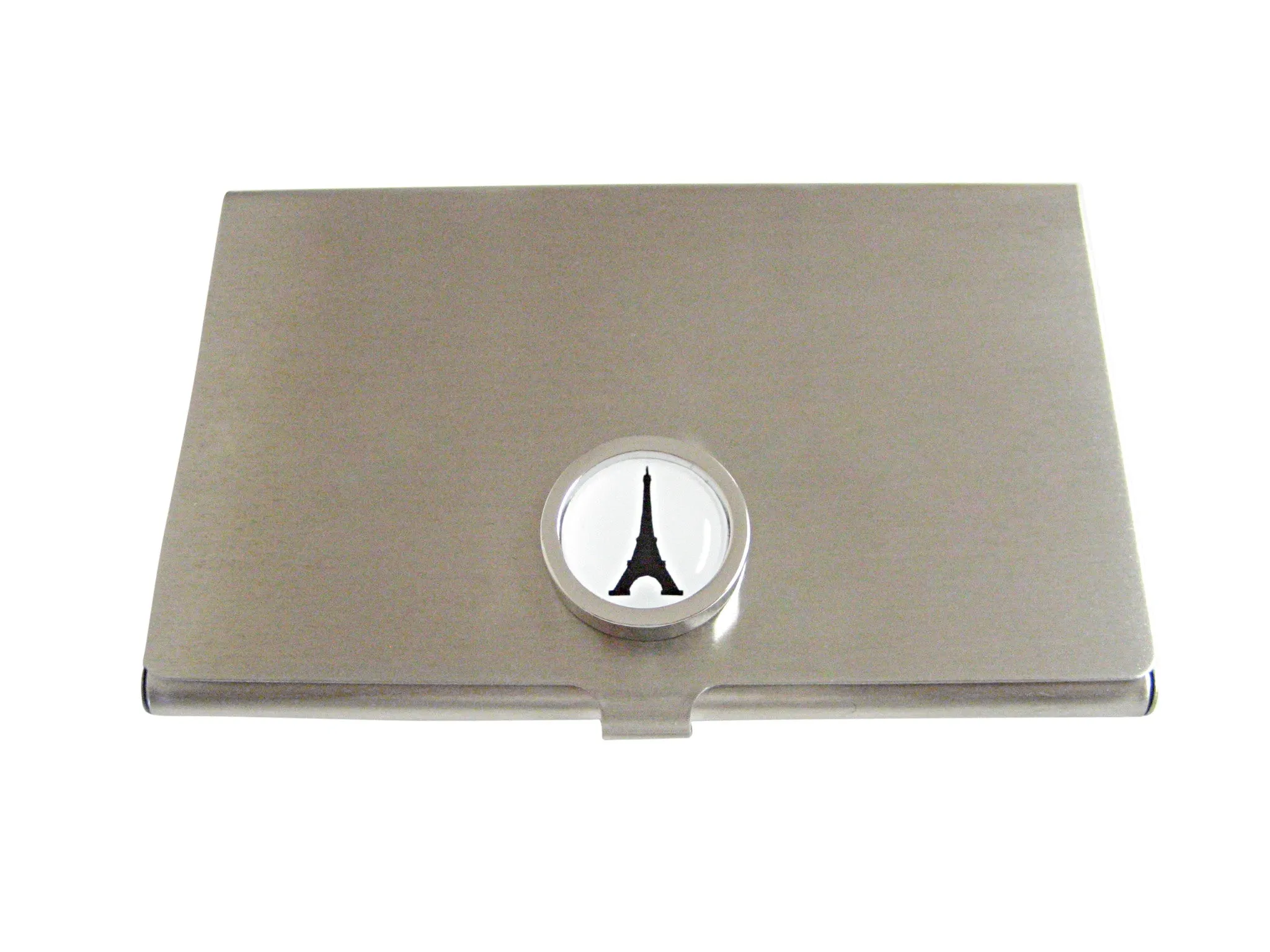 Bordered France Eiffel Tower Pendant Business Card Holder
