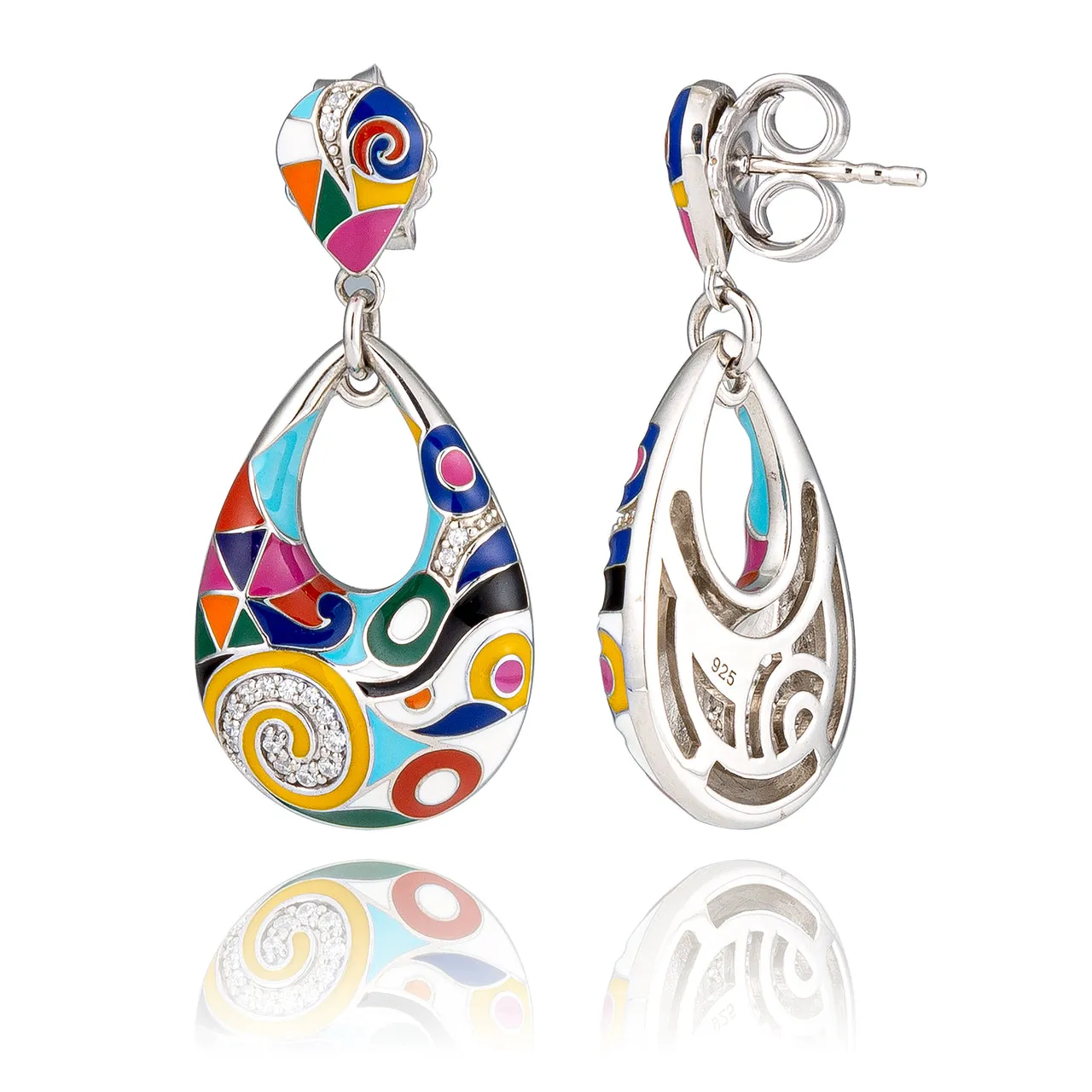 Boucles d'oreilles UNA STORIA - Marina, Argent et Zircons (BO121218)