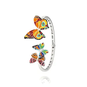 Bracelet Jonc UNASTORIA - Papillon, Argent et Zircons (JO121185)