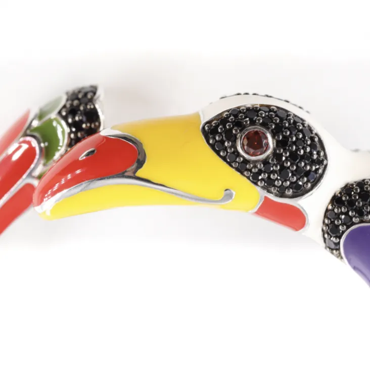 Bracelet Jonc UNASTORIA - Toucan, Argent et Zircons (JO12144)
