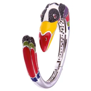 Bracelet Jonc UNASTORIA - Toucan, Argent et Zircons (JO12144)