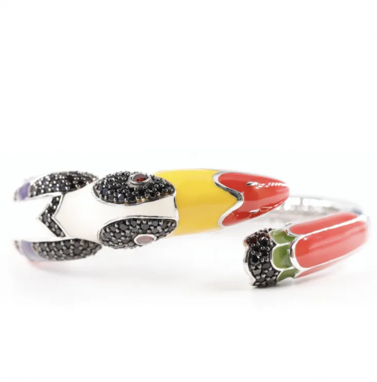 Bracelet Jonc UNASTORIA - Toucan, Argent et Zircons (JO12144)
