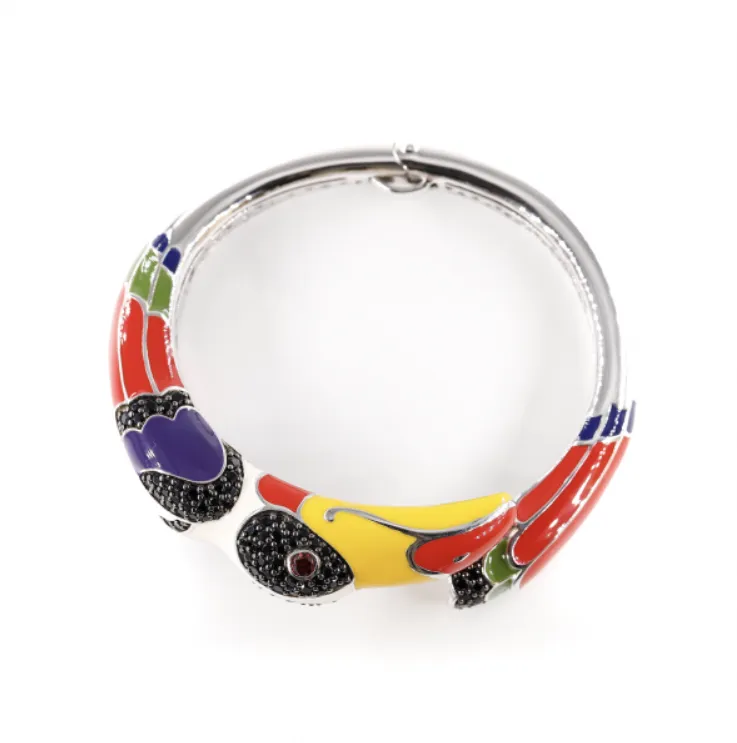 Bracelet Jonc UNASTORIA - Toucan, Argent et Zircons (JO12144)