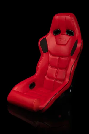 Braum Falcon X Series FIA Approved Fixed Back Racing Seat / Red Leatherette