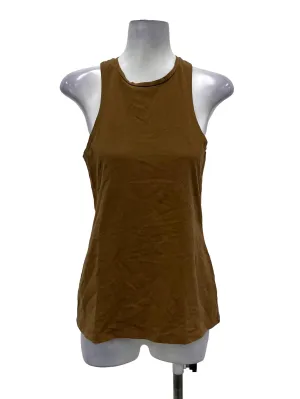 Brown Round Neck Sleeveless Top OSN