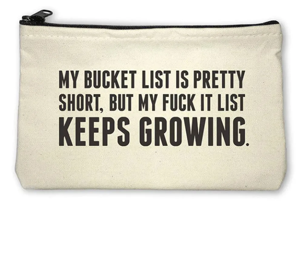 Bucket List Zipper Pouch