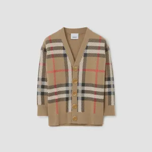 Burberry Check Wool Cardigan
