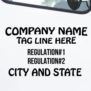 Business Name Truck Door Decal, 2 Pack