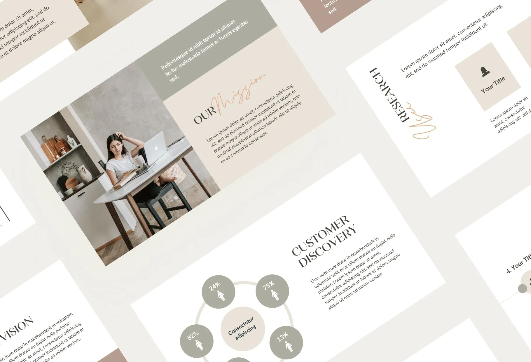 Business Plan Presentation Neutral Collection Fully Editable Canva Template