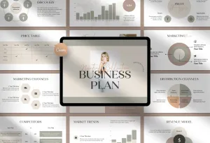 Business Plan Presentation Neutral Collection Fully Editable Canva Template