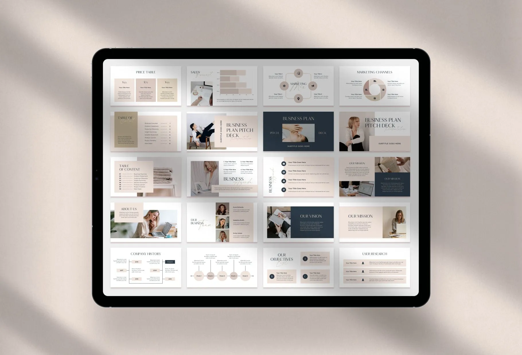 Business Plan Presentation Sage Collection Fully Editable Canva Template