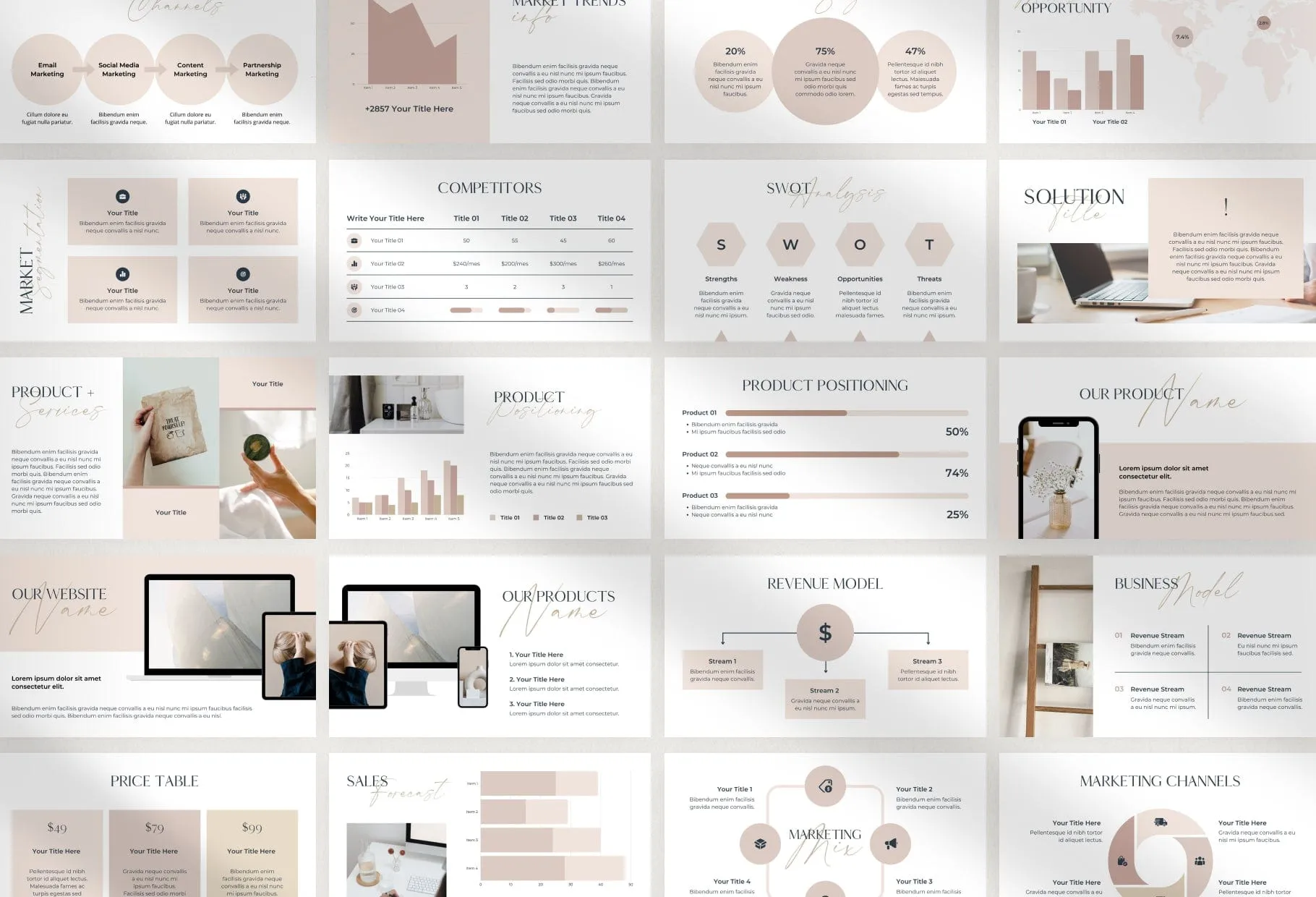 Business Plan Presentation Sage Collection Fully Editable Canva Template