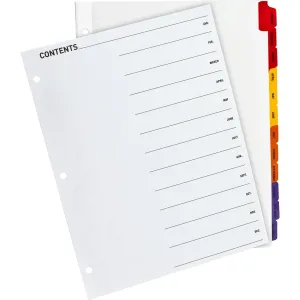 Business Source Jan-Dec Monthly Table of Contents Index Dividers