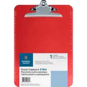 Business Source Spring Clip Plastic Clipboard