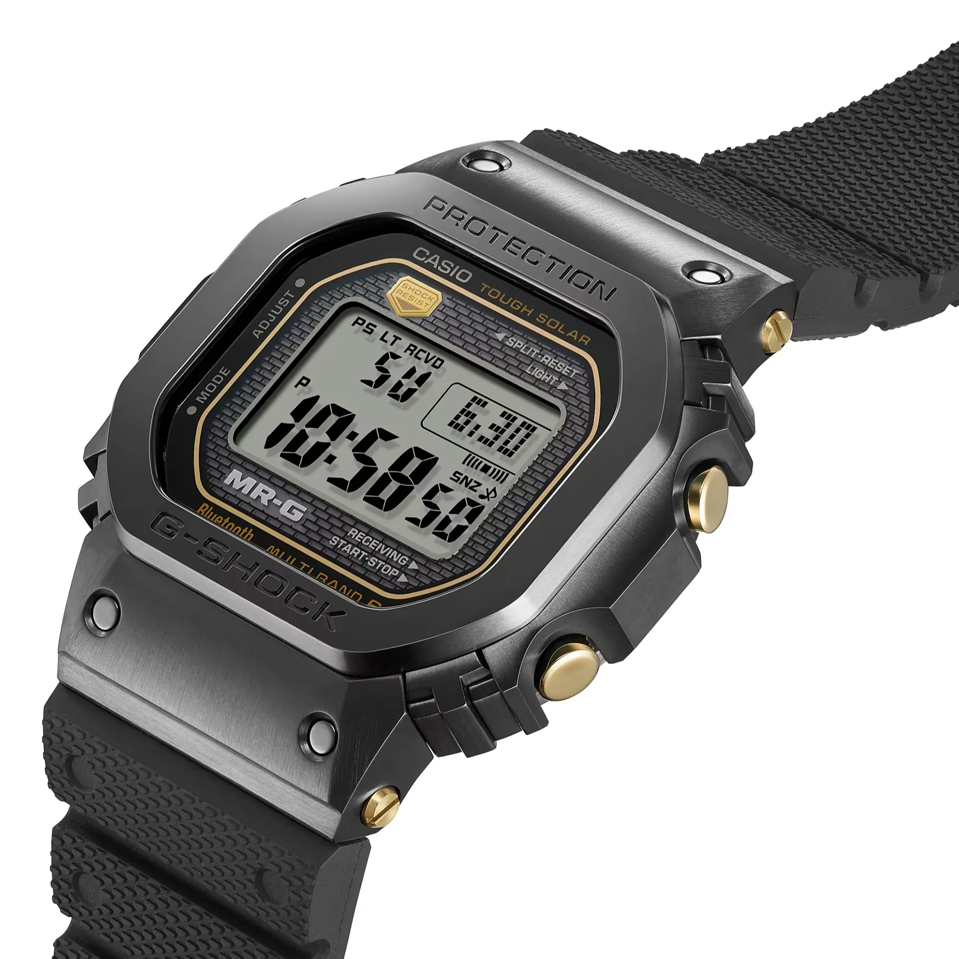 Casio G-Shock MR-G MRG-B5000 Series Super Titanium Solar Multi-Band-6 Dura Soft Fluoro Rubber MRG-B5000R-1