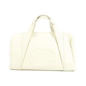 Chanel Chevron V Stitch Ivory Mini Boston Bag 10 Series #2711