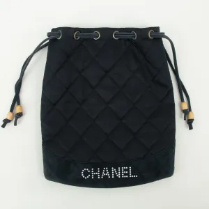 Chanel Cotton Quilted Drawstring Pouch Bag #2469