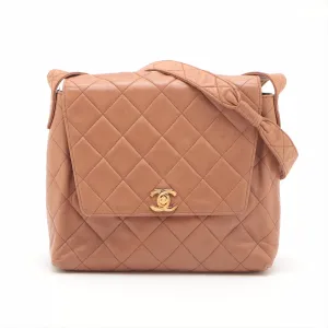 Chanel Matelasse Caramel Quilted Lambskin Turnlock Shoulder bag Brown Gold Metal Fittings 4 Series  #2513