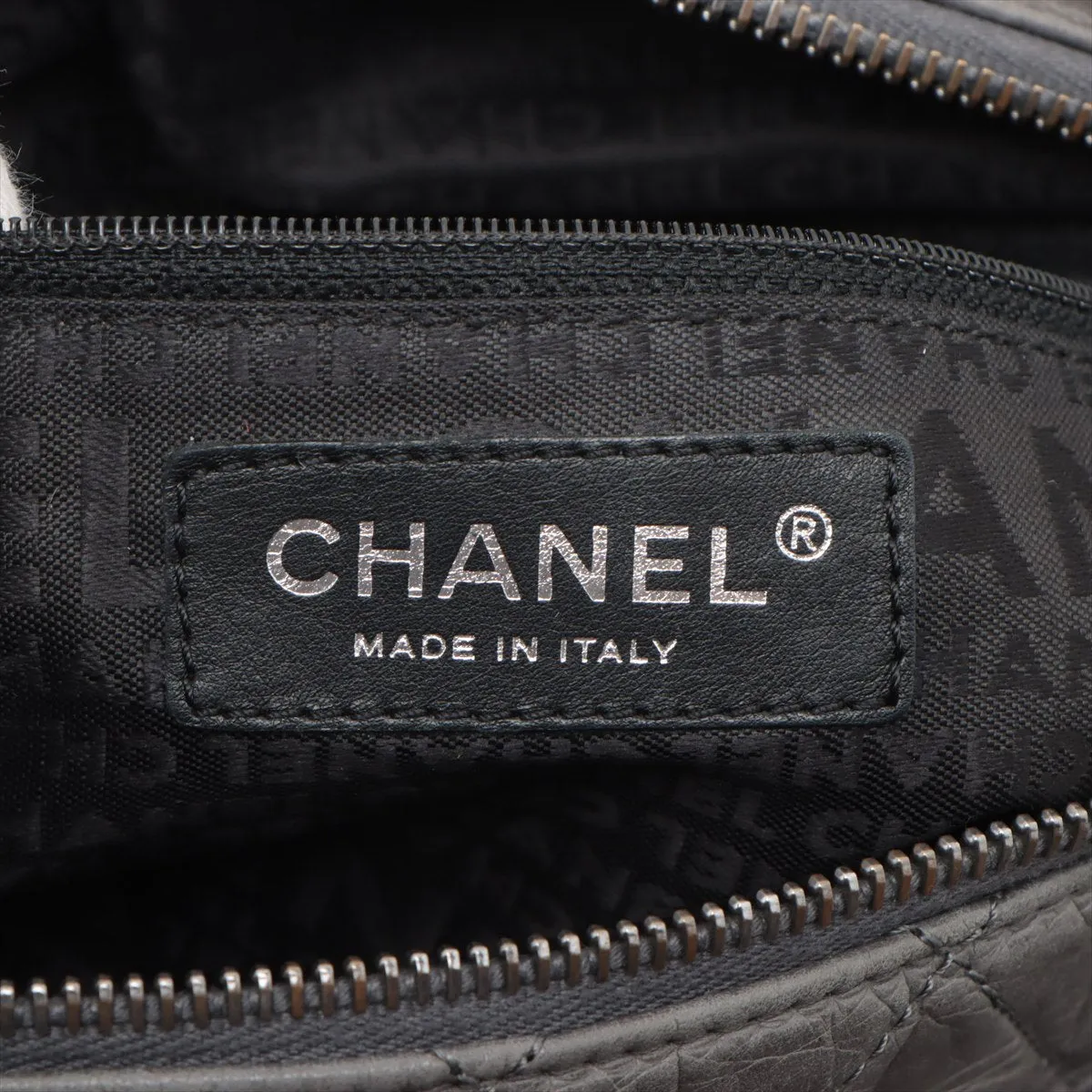 Chanel Matelasse Vintage Calfskin Hand bag Gray Silver Metal Fittings 10 Series  #2605