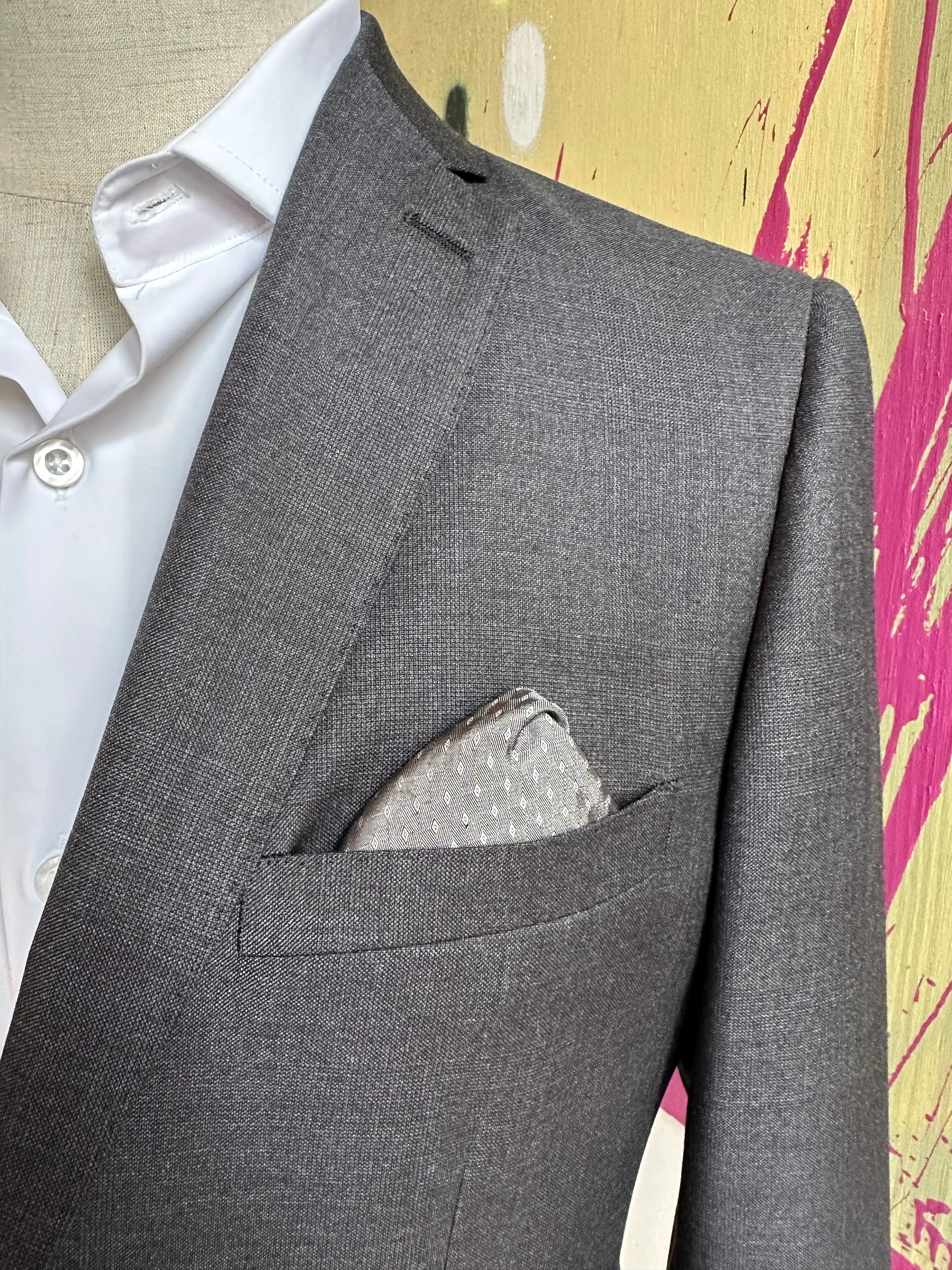 Charcoal Glenplaid Premium Italian Suit Coat