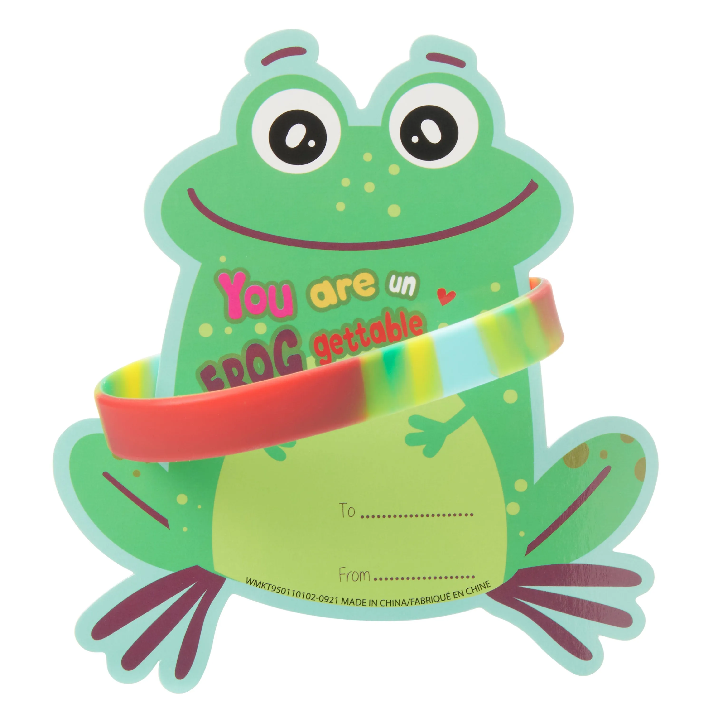 Cheep N Cheerful Valentine Kiddie Card Bucket with Bracelets 16ct, Deluxe Valentine Party Favors and Cards, Kids Valentine