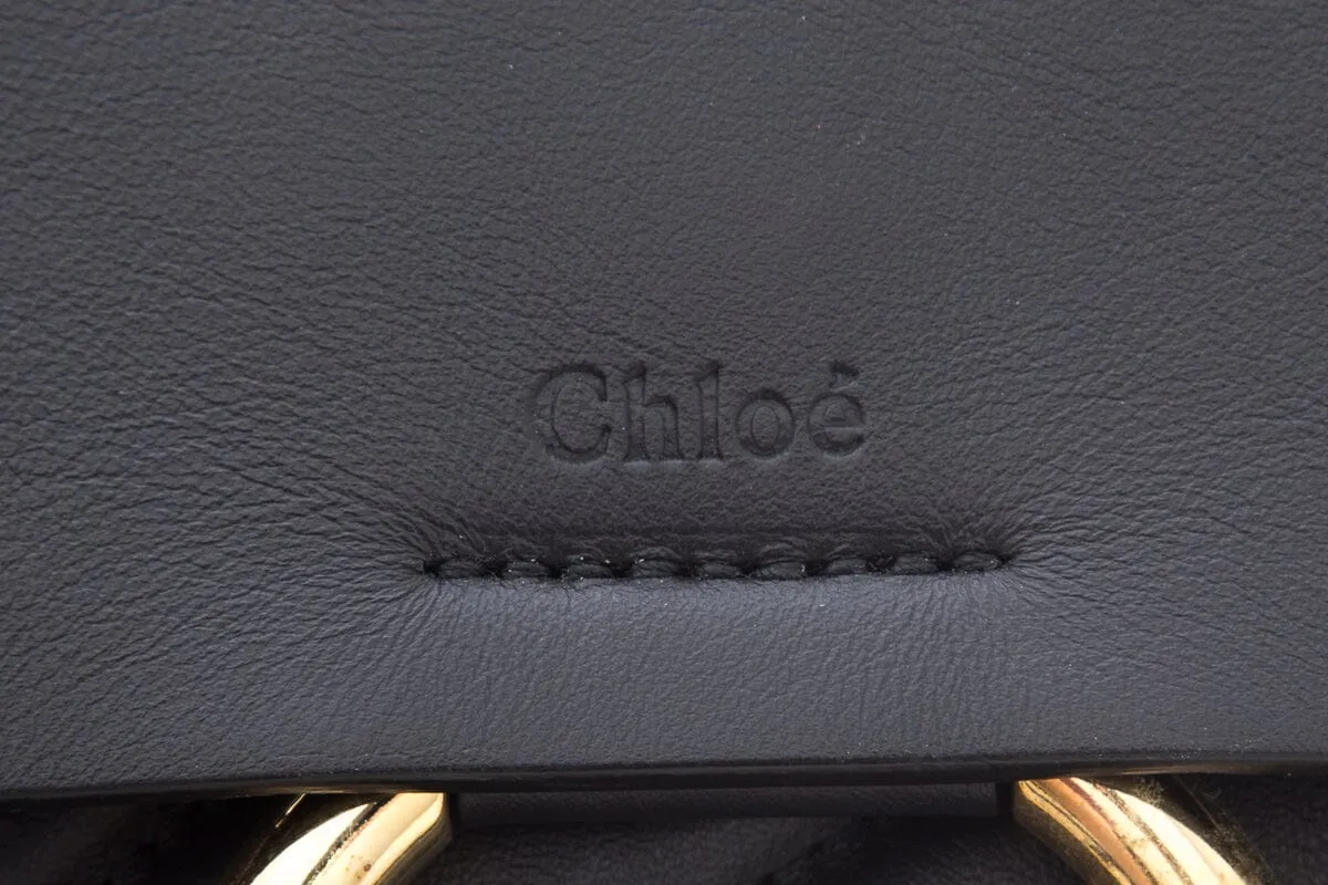 Chloe Navy Faye Quilted Leather Backpack