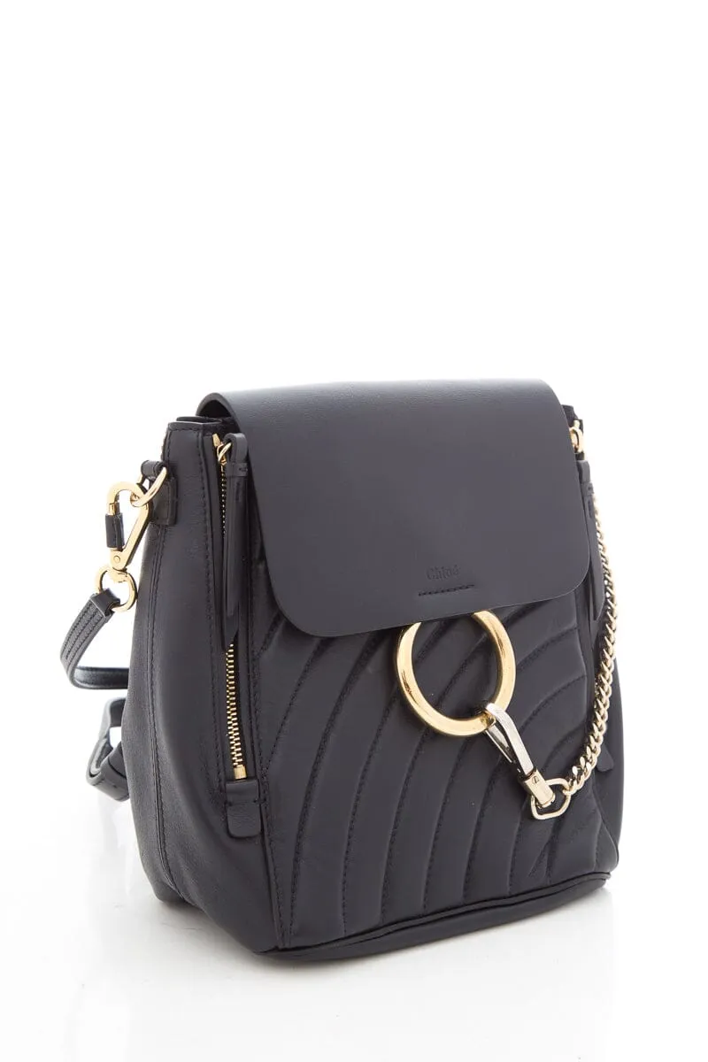 Chloe Navy Faye Quilted Leather Backpack