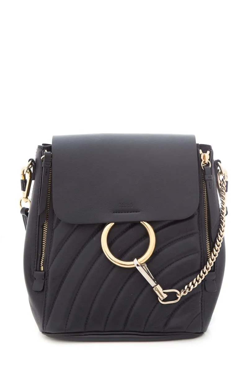 Chloe Navy Faye Quilted Leather Backpack