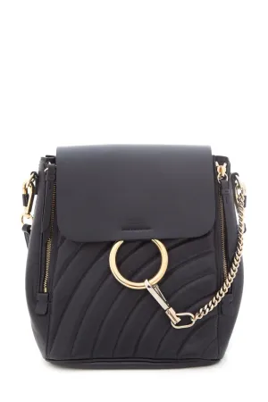 Chloe Navy Faye Quilted Leather Backpack