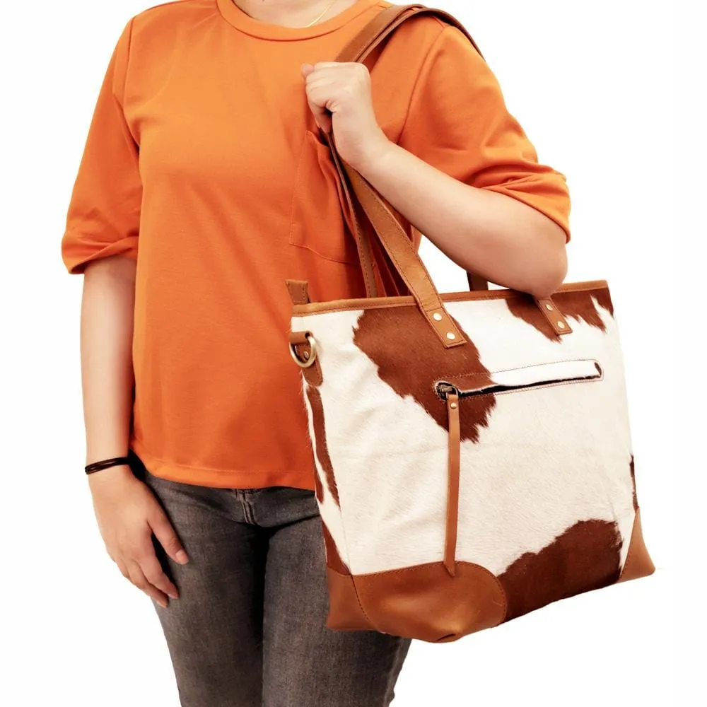 Claire Cowhide Hair Zip Tote