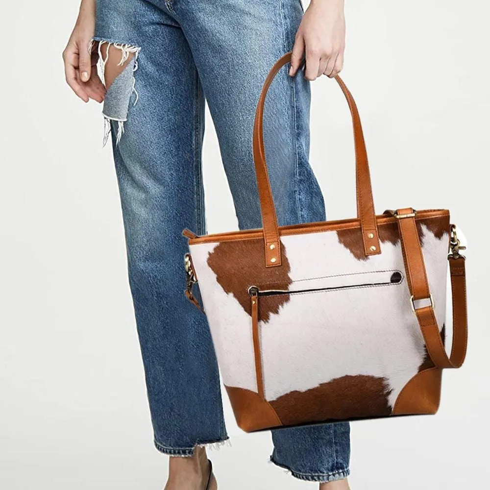 Claire Cowhide Hair Zip Tote