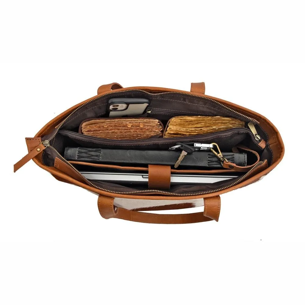Claire Cowhide Hair Zip Tote