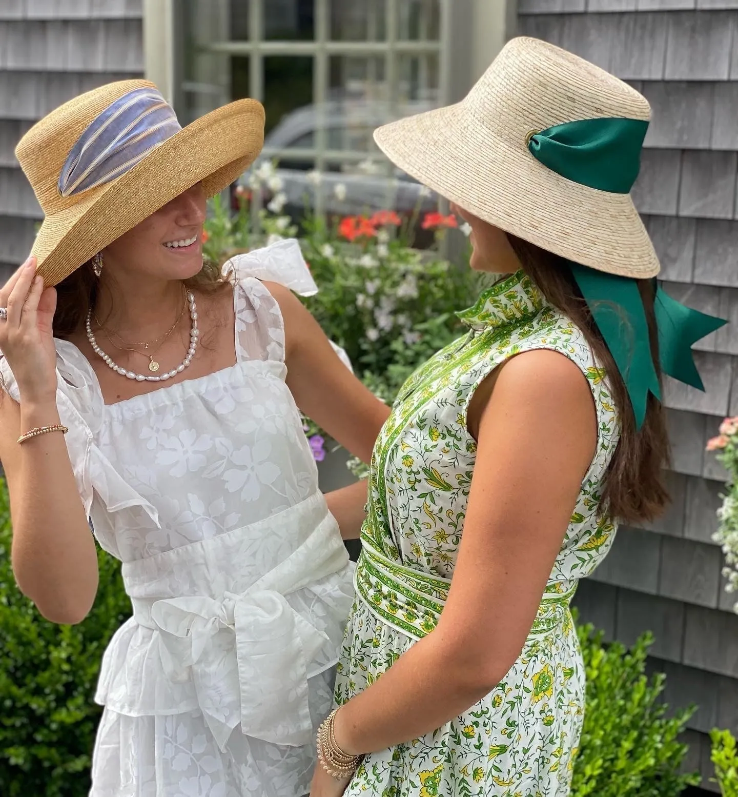Clematis Bucket Hat - Antique Eyelet Scallop Lace Short Ribbon