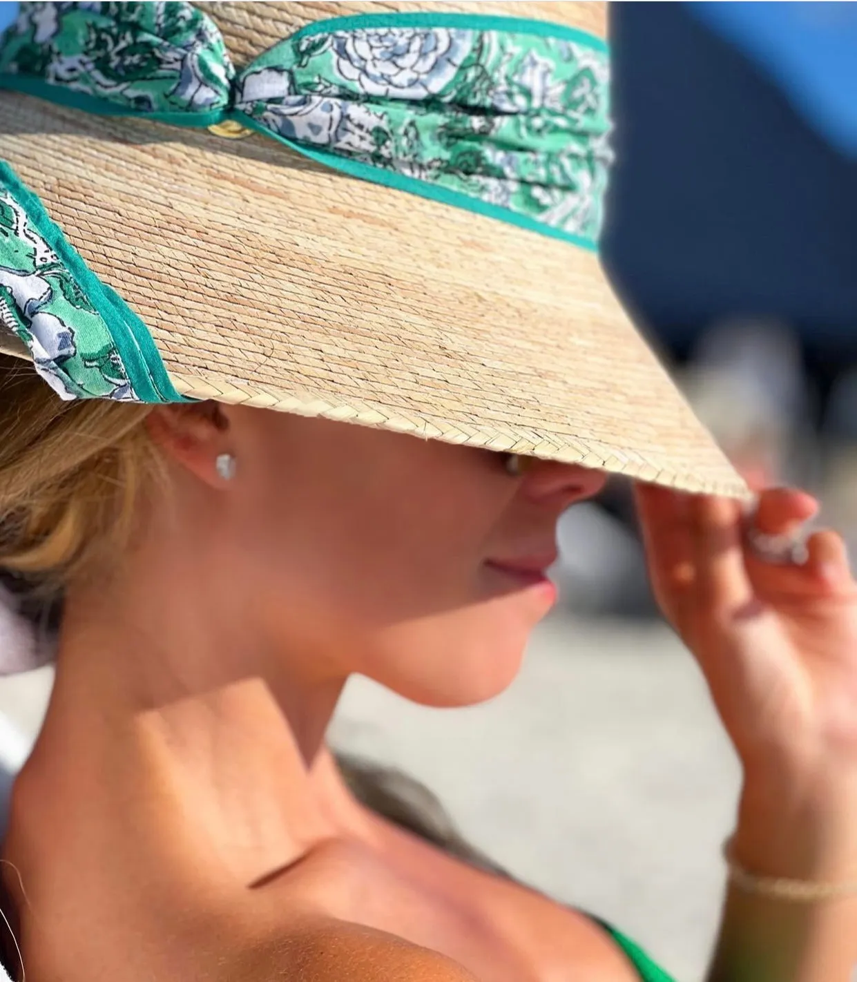 Clematis Bucket Hat - Antique Eyelet Scallop Lace Short Ribbon