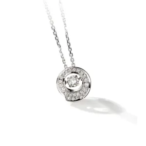 Collier Garel Envol Dancing Stone Pavé - Or Blanc, Diamants (44XM15G)