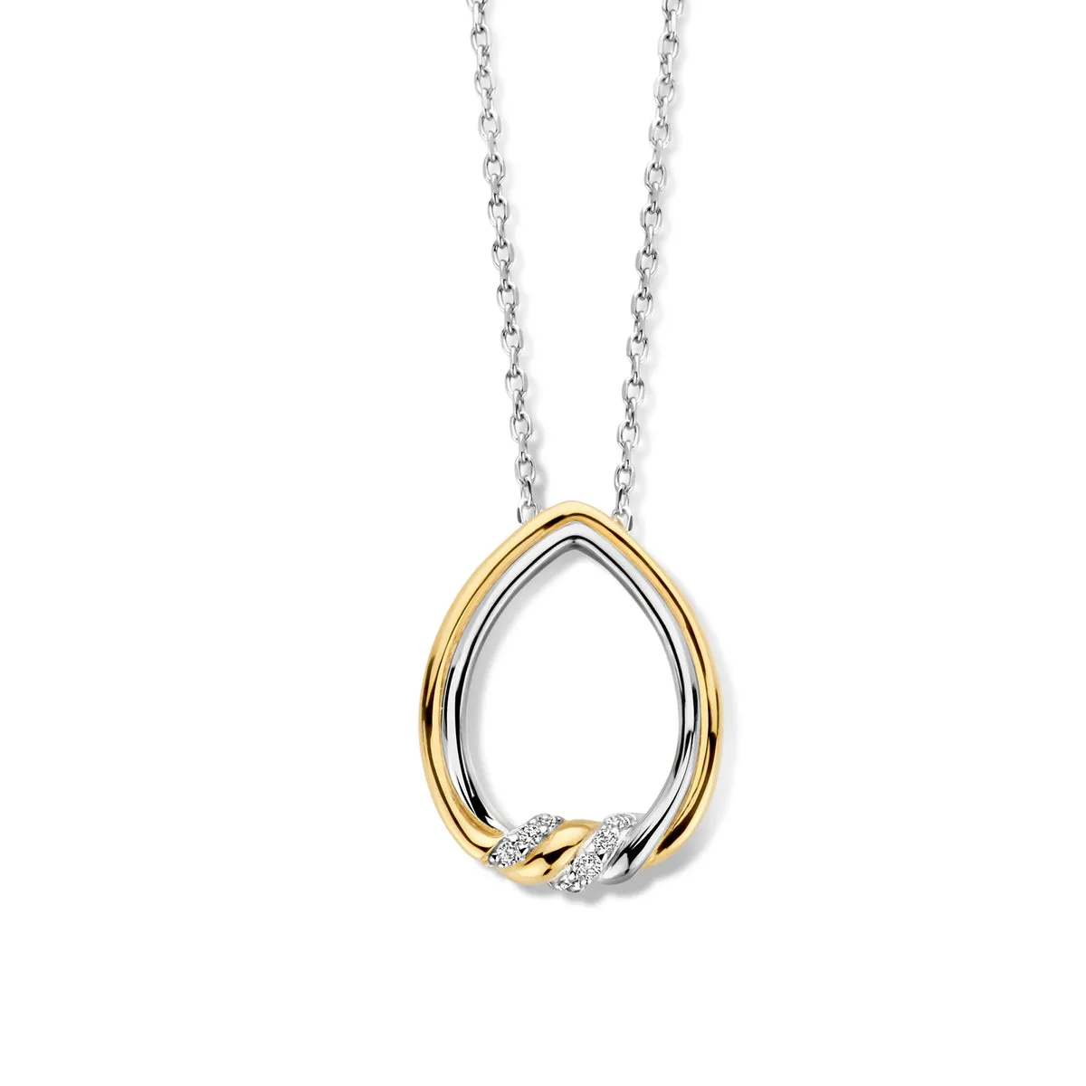 Collier Naiomy - Argent bicolore et zircons (N4H55)
