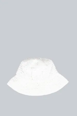 COMME DES GARCONS SHIRT CROCHET LACE PATTERN HAT WHITE